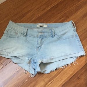 Light blue denim shorts
